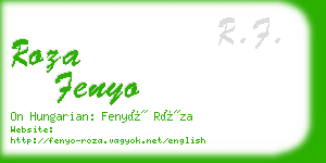 roza fenyo business card